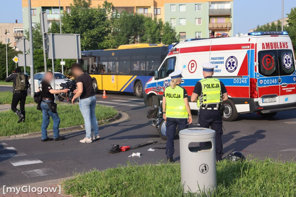 Wypadek motocyklisty na Folwarcznej