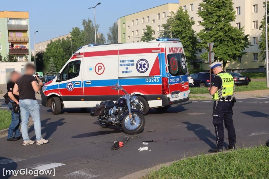 Wypadek motocyklisty na Folwarcznej