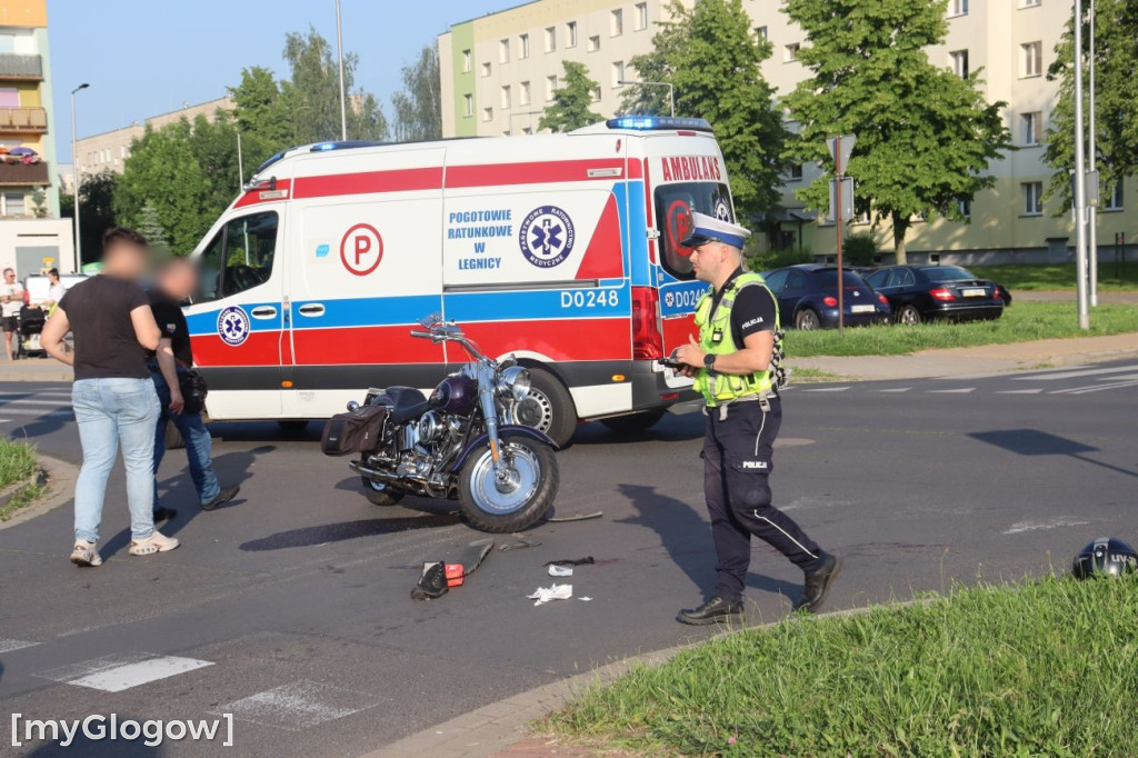 Wypadek motocyklisty na Folwarcznej