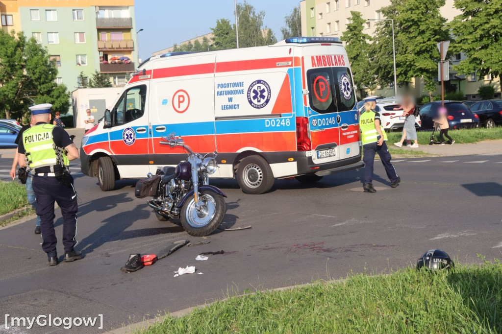Wypadek motocyklisty na Folwarcznej