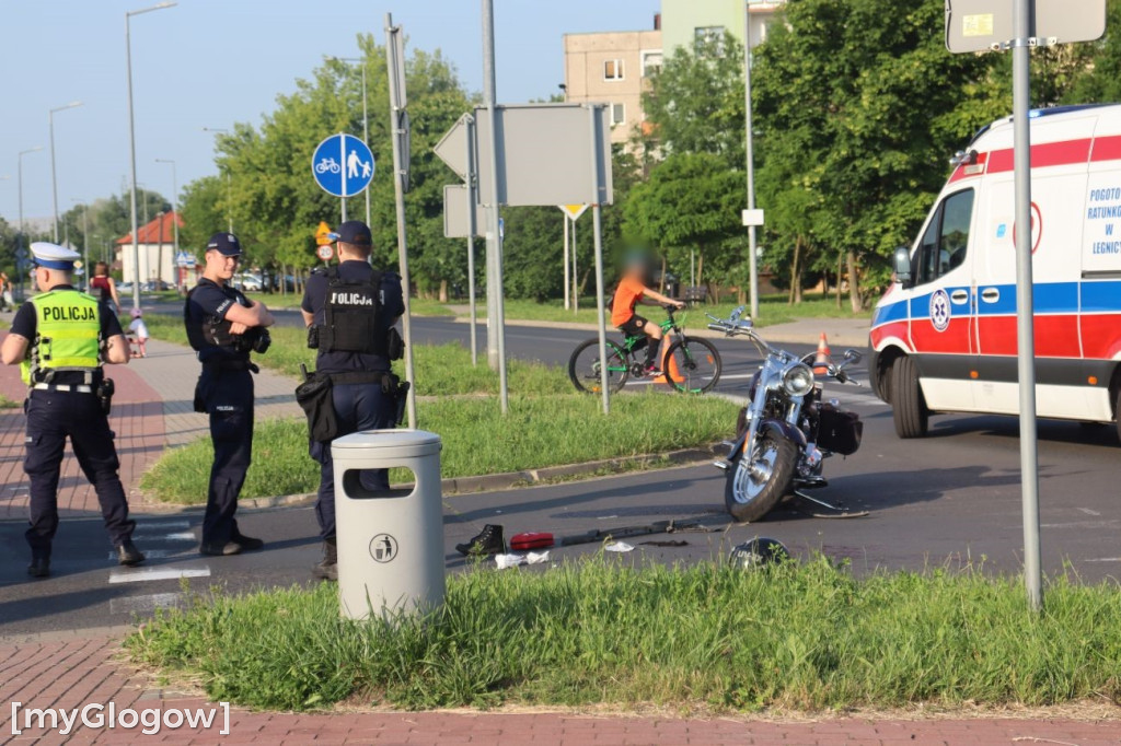 Wypadek motocyklisty na Folwarcznej