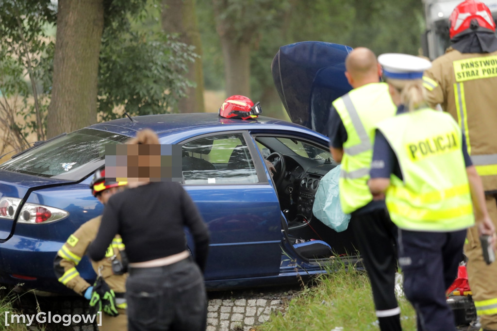 Wypadek pod Głogowem, są poszkodowani
