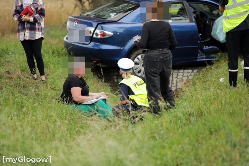 Wypadek pod Głogowem, są poszkodowani