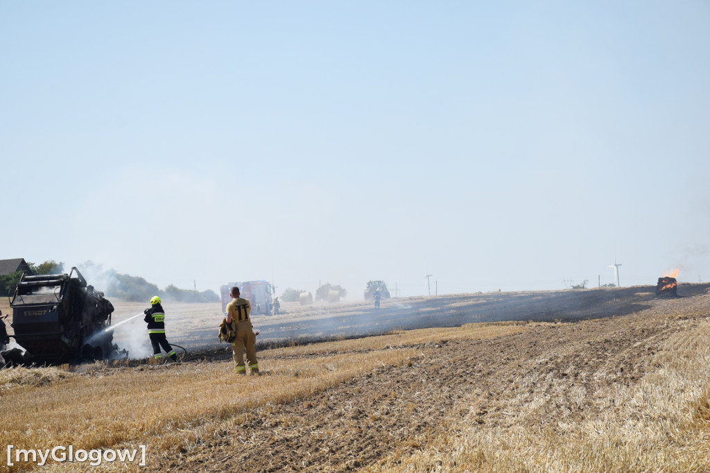 Pożar na polu w Słonem pod Głogowem