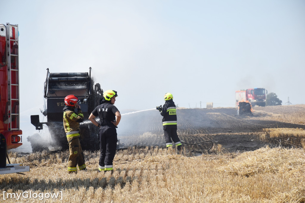 Pożar na polu w Słonem pod Głogowem
