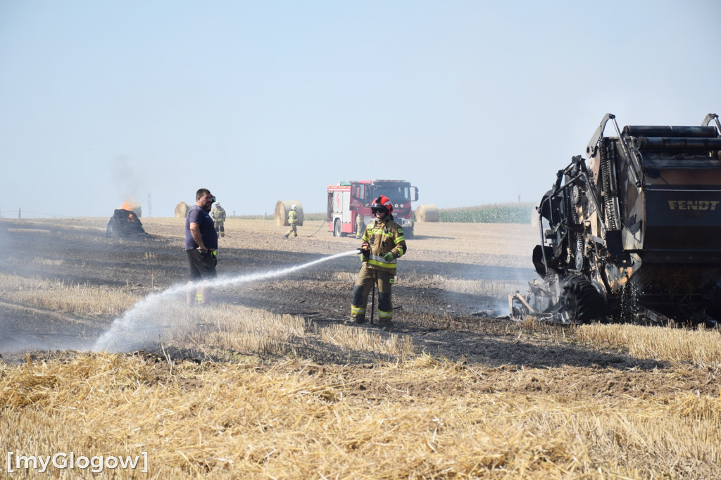 Pożar na polu w Słonem pod Głogowem