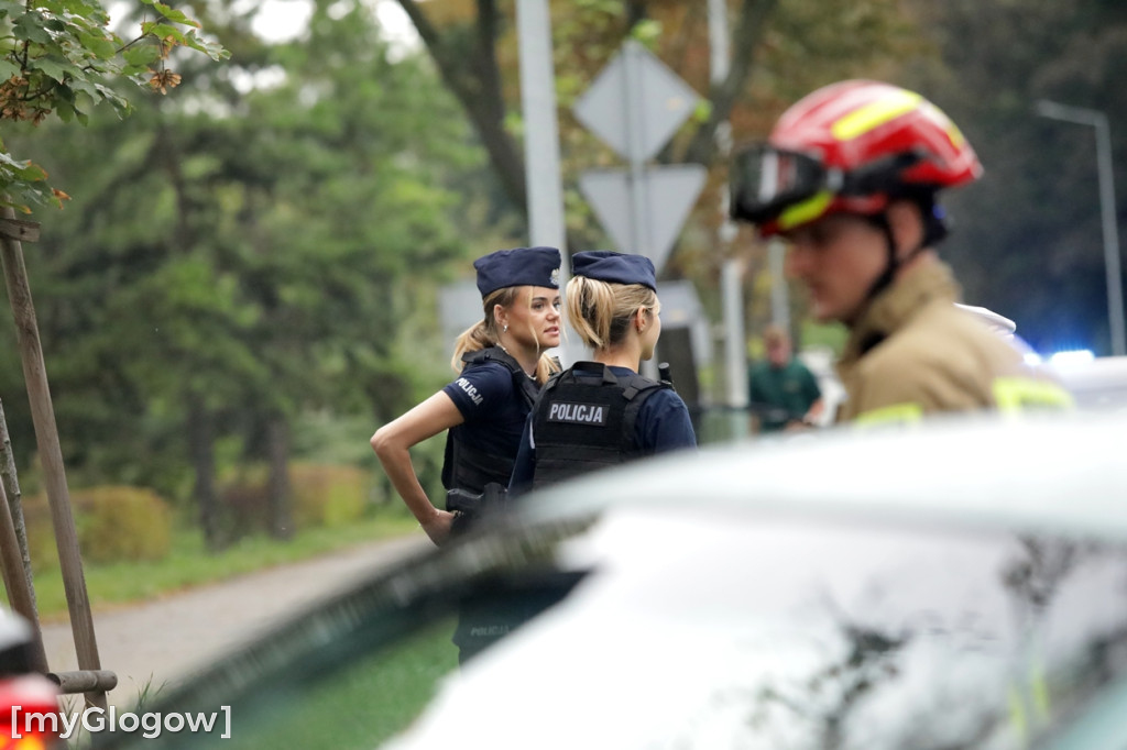 Wypadł z ronda! Wypadek w Głogowie