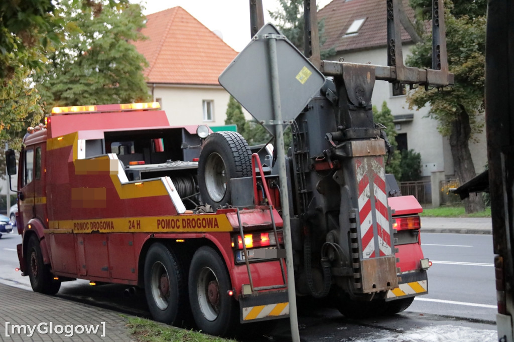 Pożar autobusu w centrum Głogowa