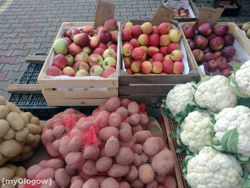 Ceny warzyw i owoców na targu w Głogowie