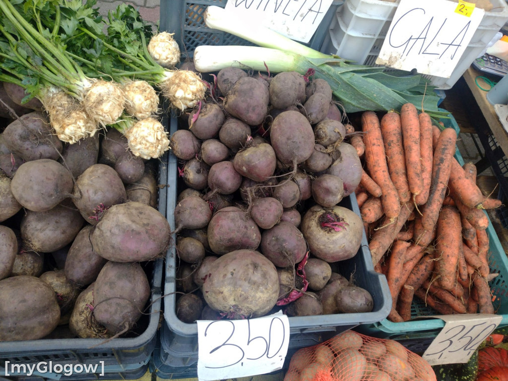 Ceny warzyw i owoców na targu w Głogowie