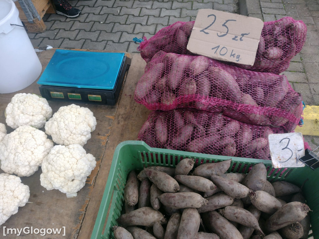 Ceny warzyw i owoców na targu w Głogowie