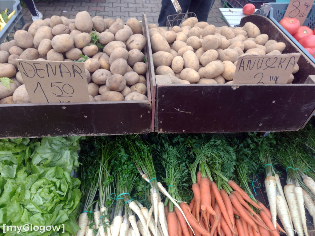 Ceny warzyw i owoców na targu w Głogowie
