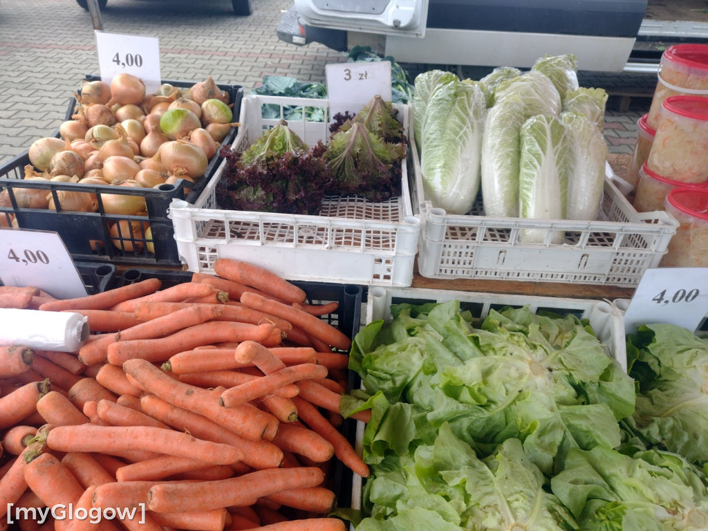 Ceny warzyw i owoców na targu w Głogowie