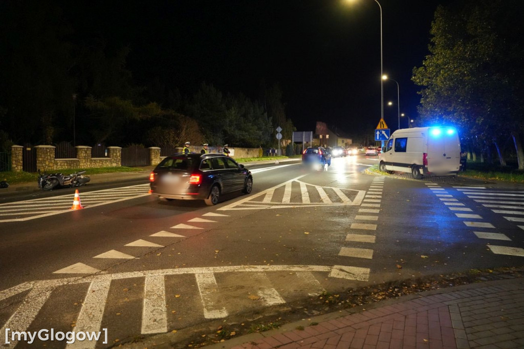 Potrącenie motocyklisty w Głogowie