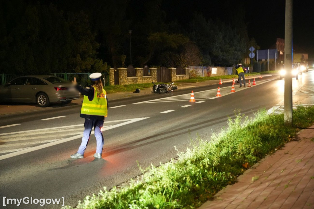 Potrącenie motocyklisty w Głogowie