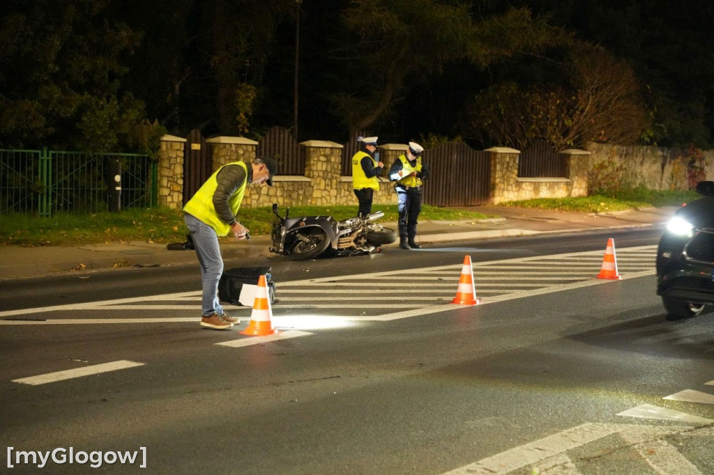 Potrącenie motocyklisty w Głogowie