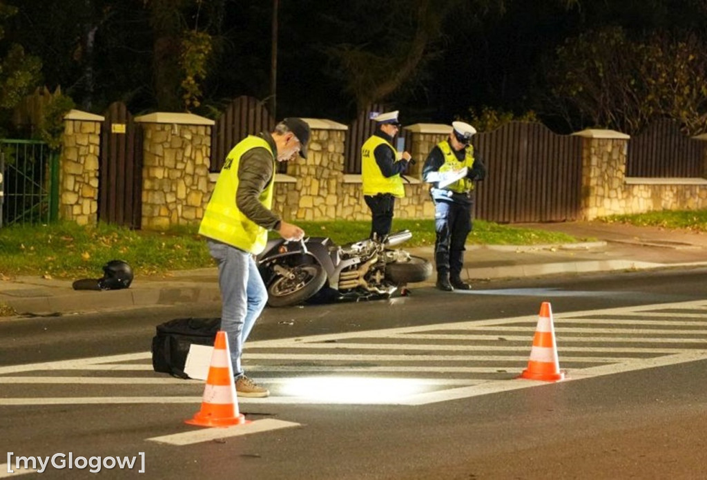 Potrącenie motocyklisty w Głogowie