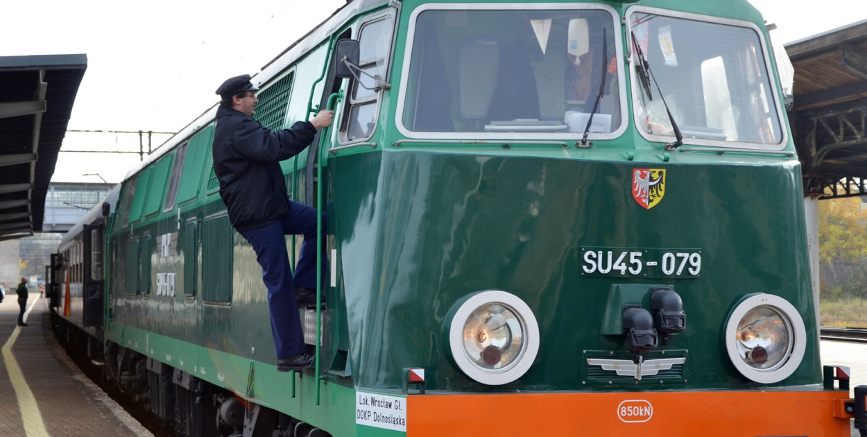 Pociąg retro w Głogowie