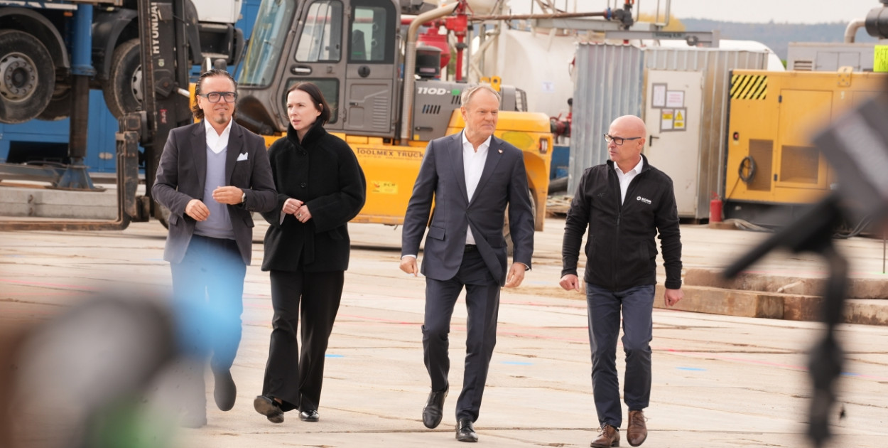 Donald Tusk na budowie szybu KGHM w Retkowie