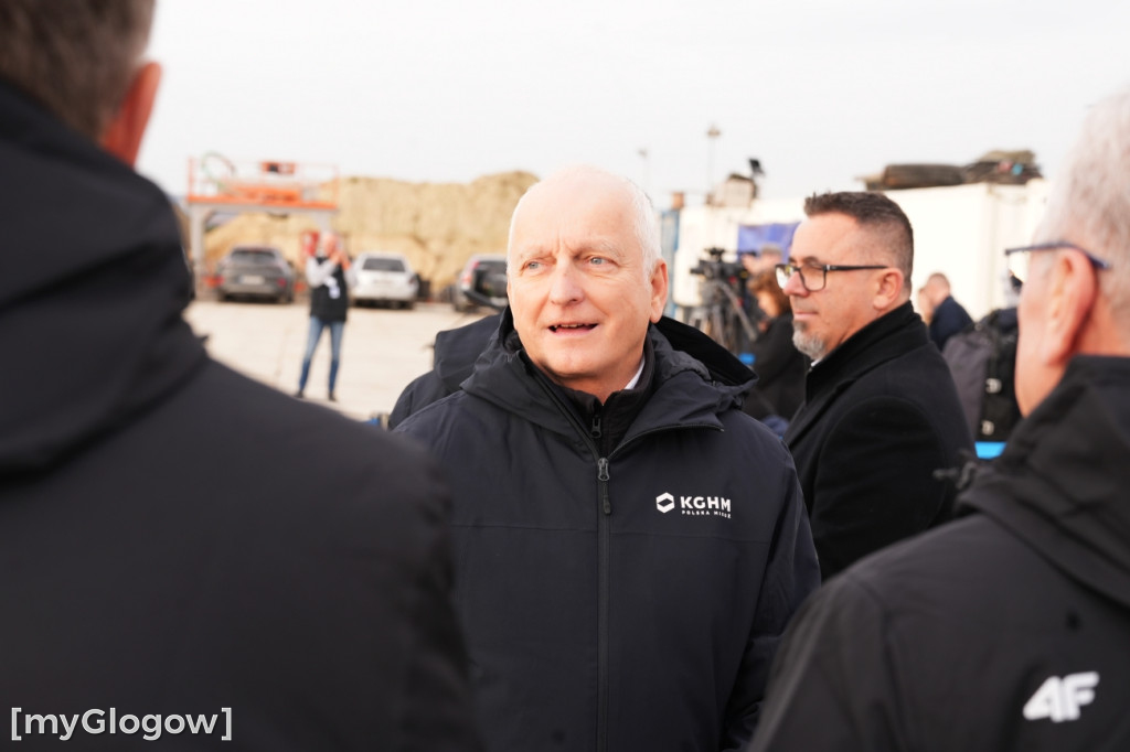 Donald Tusk na budowie szybu KGHM w Retkowie