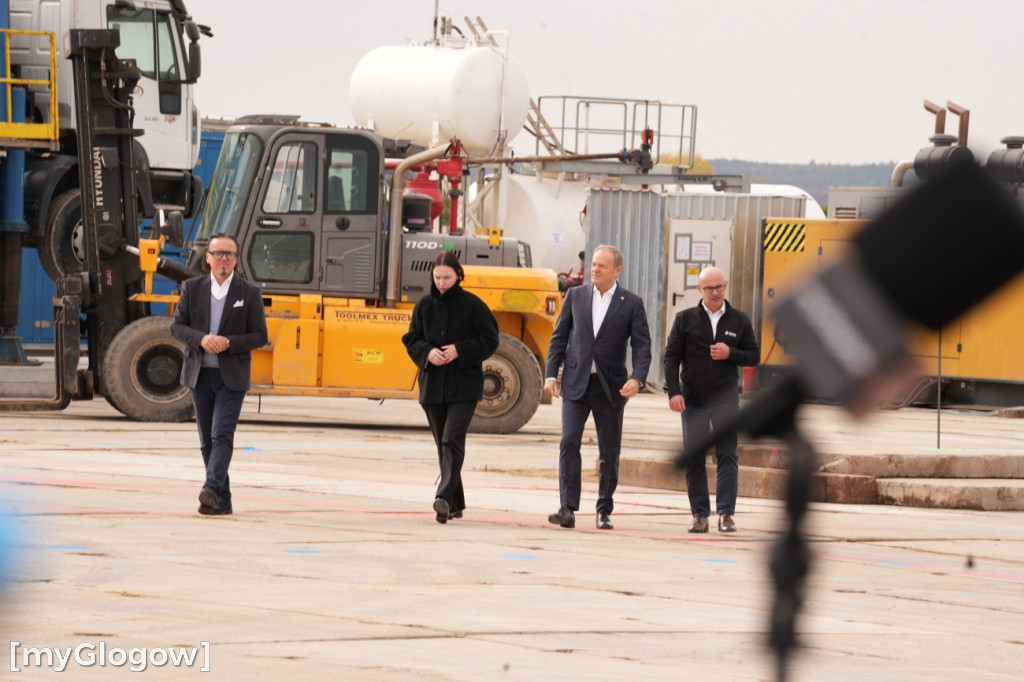 Donald Tusk na budowie szybu KGHM w Retkowie