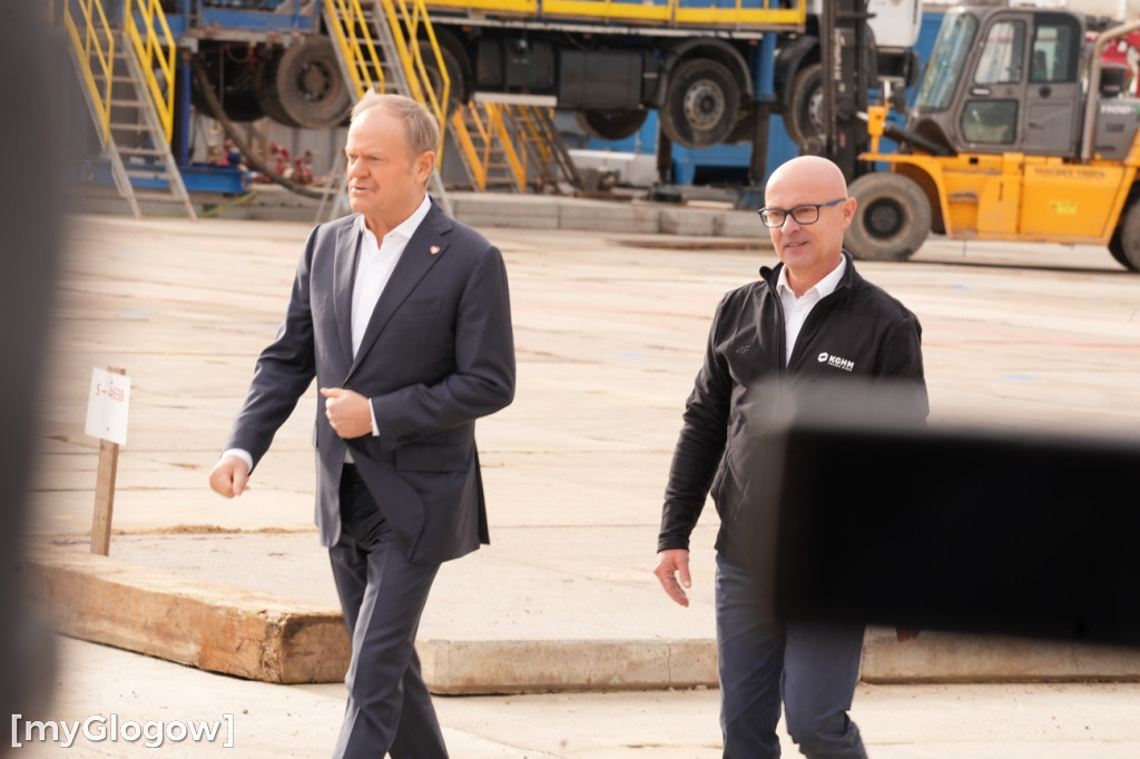 Donald Tusk na budowie szybu KGHM w Retkowie