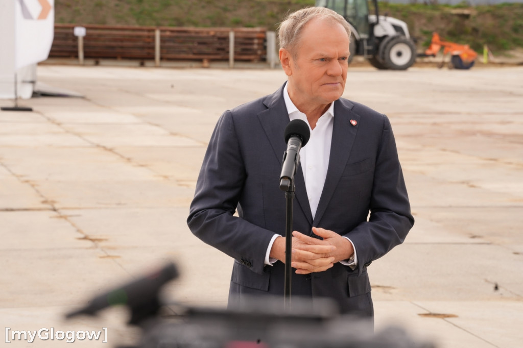 Donald Tusk na budowie szybu KGHM w Retkowie