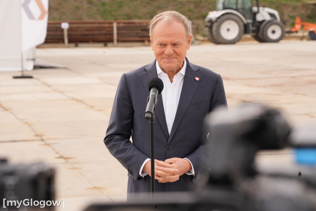 Donald Tusk na budowie szybu KGHM w Retkowie