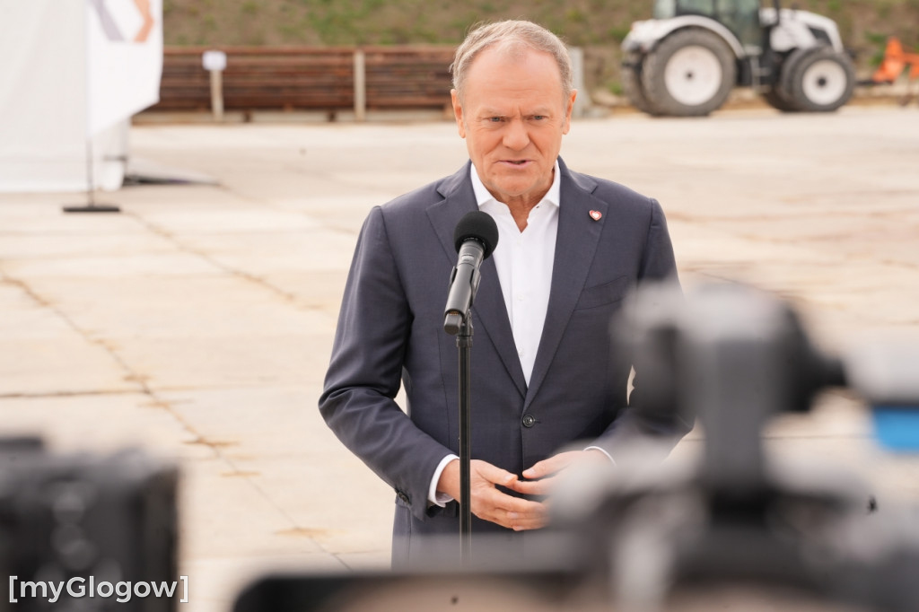 Donald Tusk na budowie szybu KGHM w Retkowie