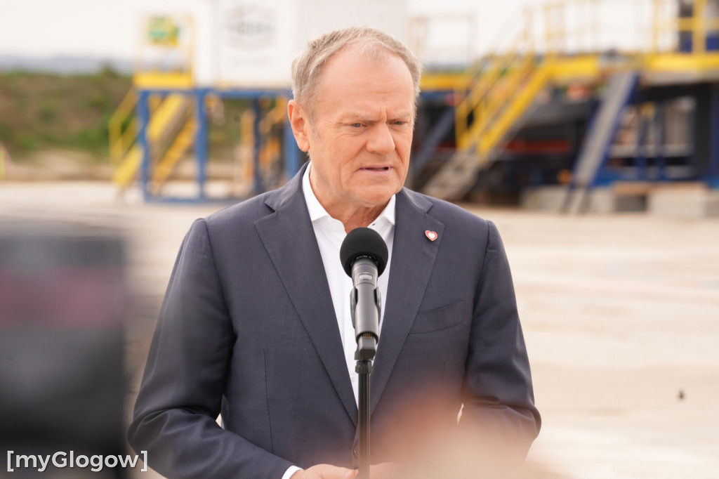 Donald Tusk na budowie szybu KGHM w Retkowie