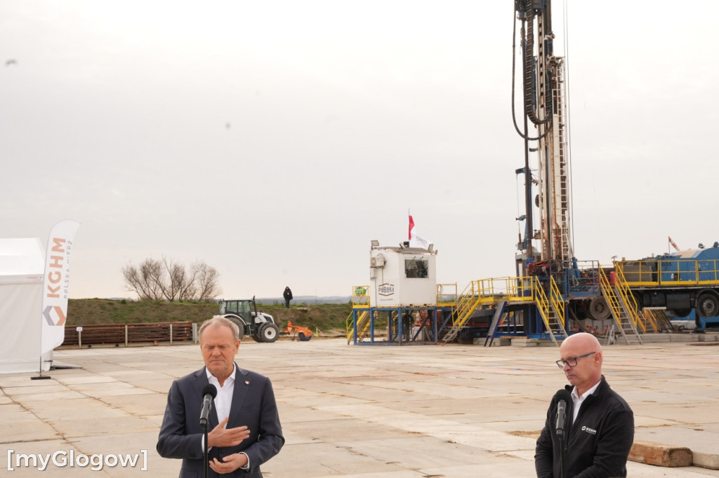 Donald Tusk na budowie szybu KGHM w Retkowie