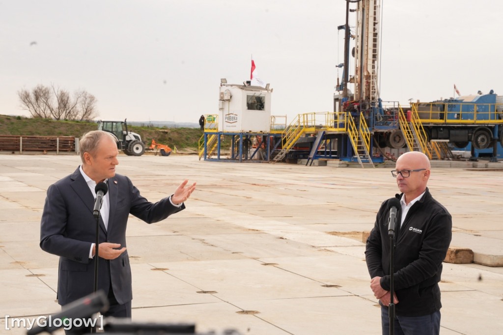 Donald Tusk na budowie szybu KGHM w Retkowie