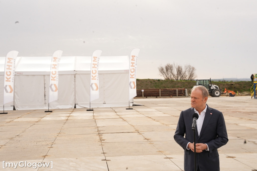 Donald Tusk na budowie szybu KGHM w Retkowie
