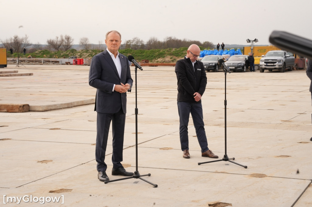 Donald Tusk na budowie szybu KGHM w Retkowie