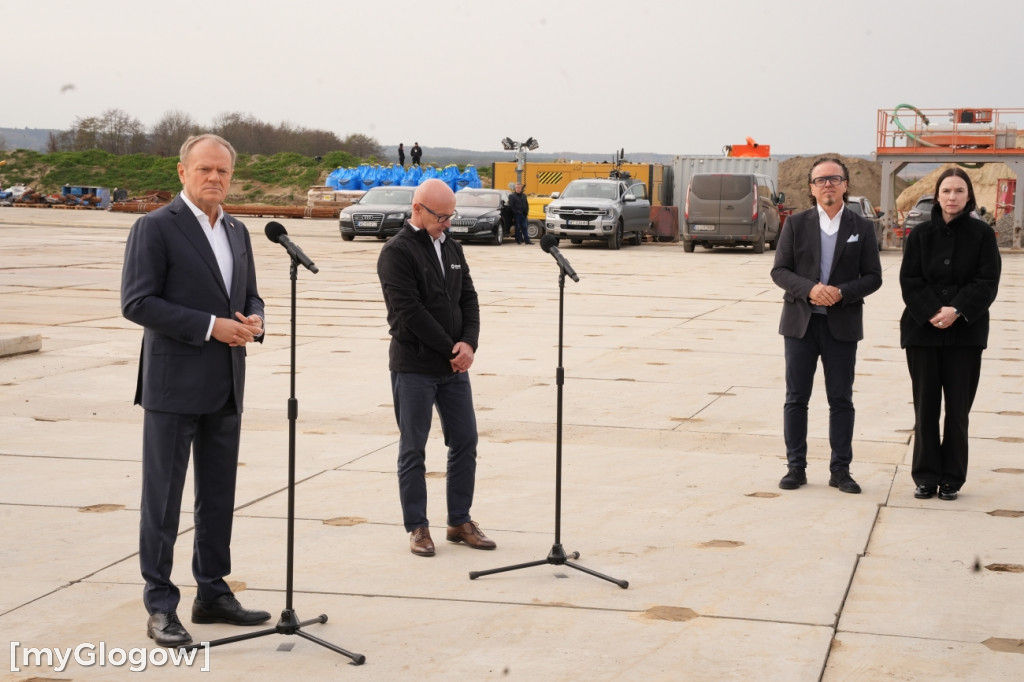 Donald Tusk na budowie szybu KGHM w Retkowie