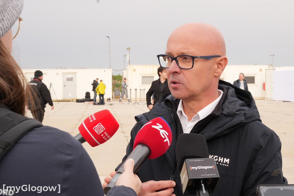 Donald Tusk na budowie szybu KGHM w Retkowie