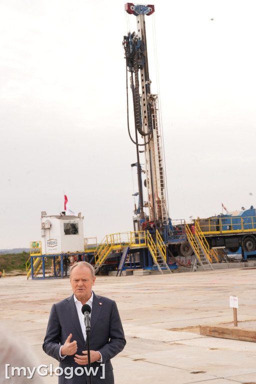 Donald Tusk na budowie szybu KGHM w Retkowie