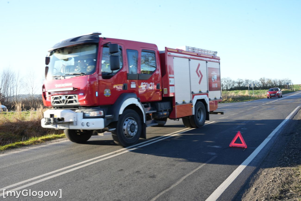 Kolizja mercedesów w Łągoszowie Małym