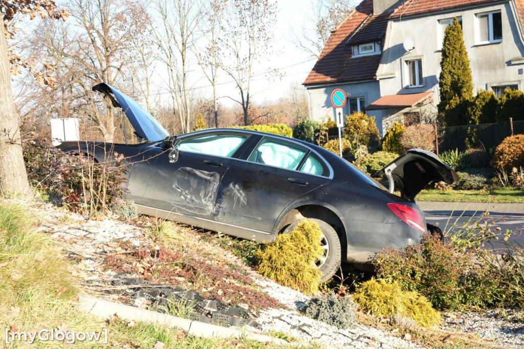 Kolizja mercedesów w Łągoszowie Małym