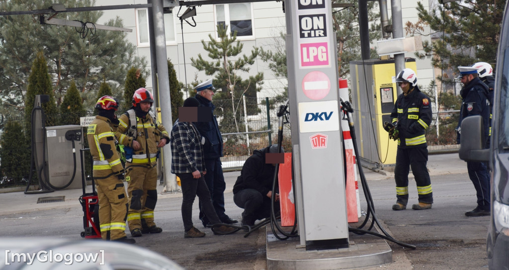 Wyciek gazu na stacji paliw w Głogowie