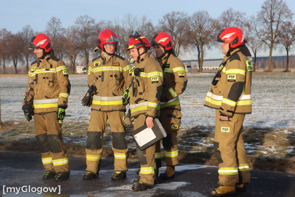 Pożar samochodu pod Głogowem