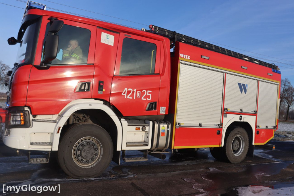 Pożar samochodu pod Głogowem