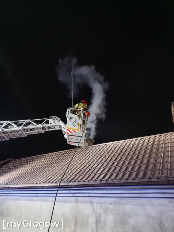 Pożar komina w Grębocicach