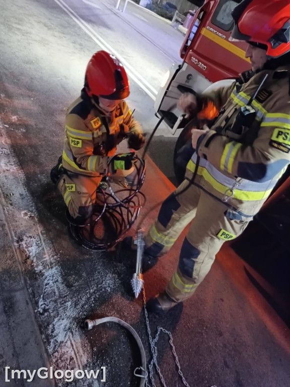 Pożar komina w Grębocicach