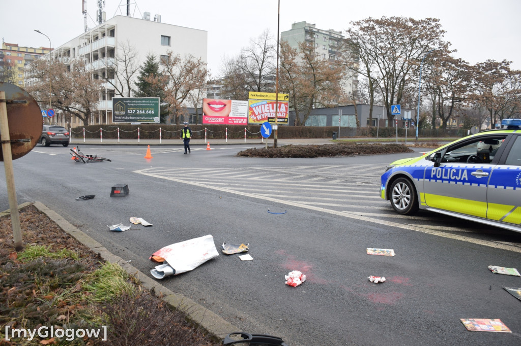 Potrącenie rowerzysty na Wojska Polskiego