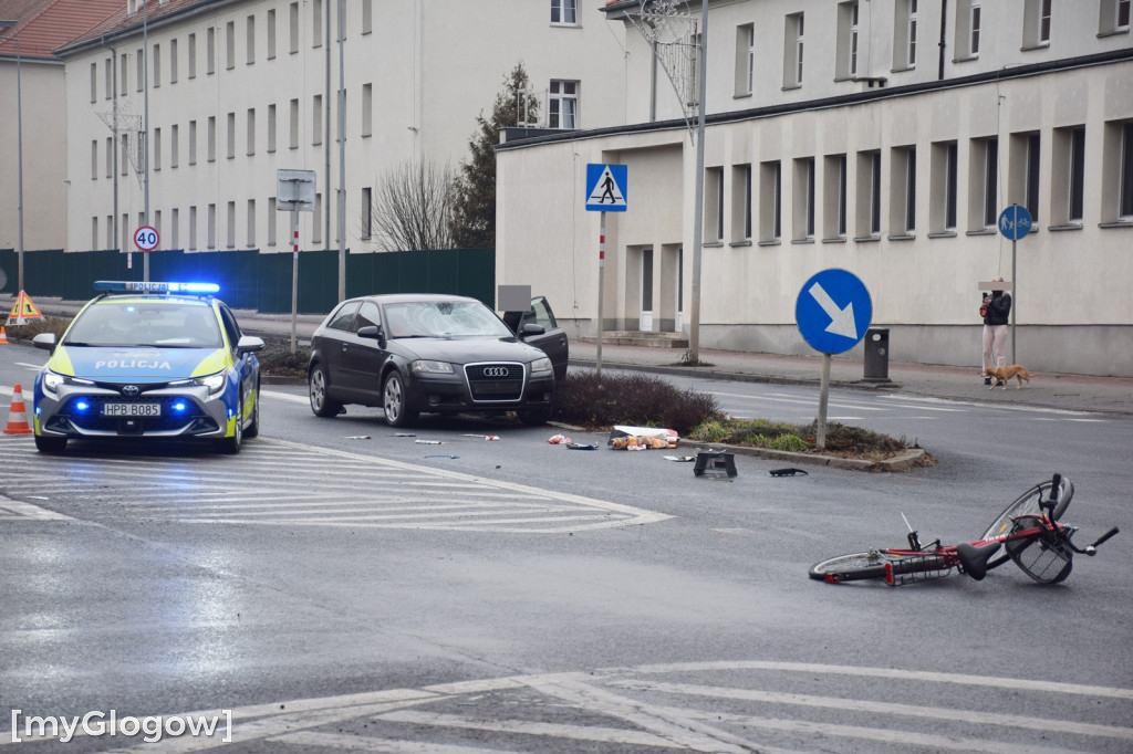 Potrącenie rowerzysty na Wojska Polskiego