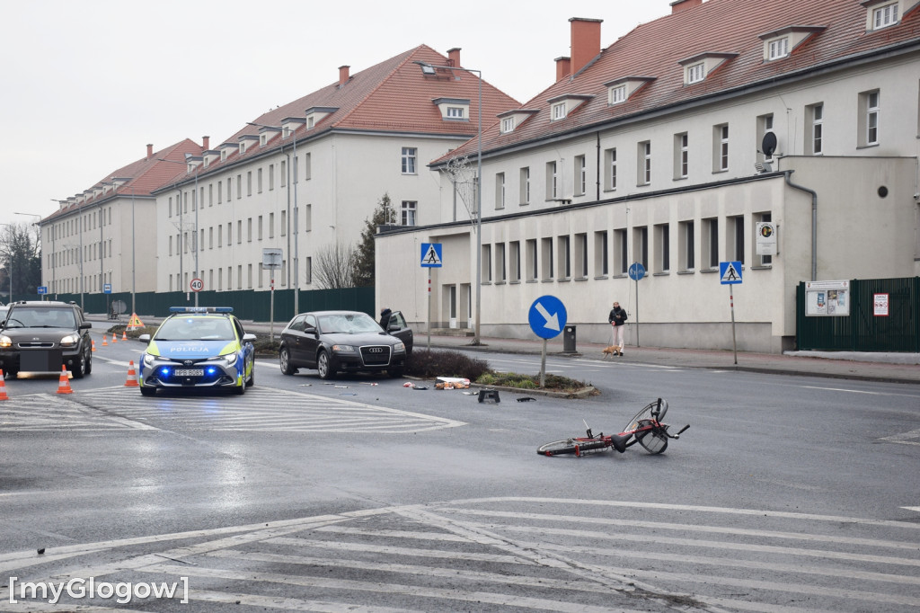 Potrącenie rowerzysty na Wojska Polskiego