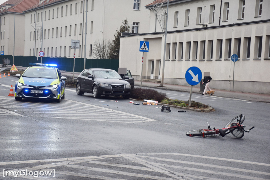 Potrącenie rowerzysty na Wojska Polskiego