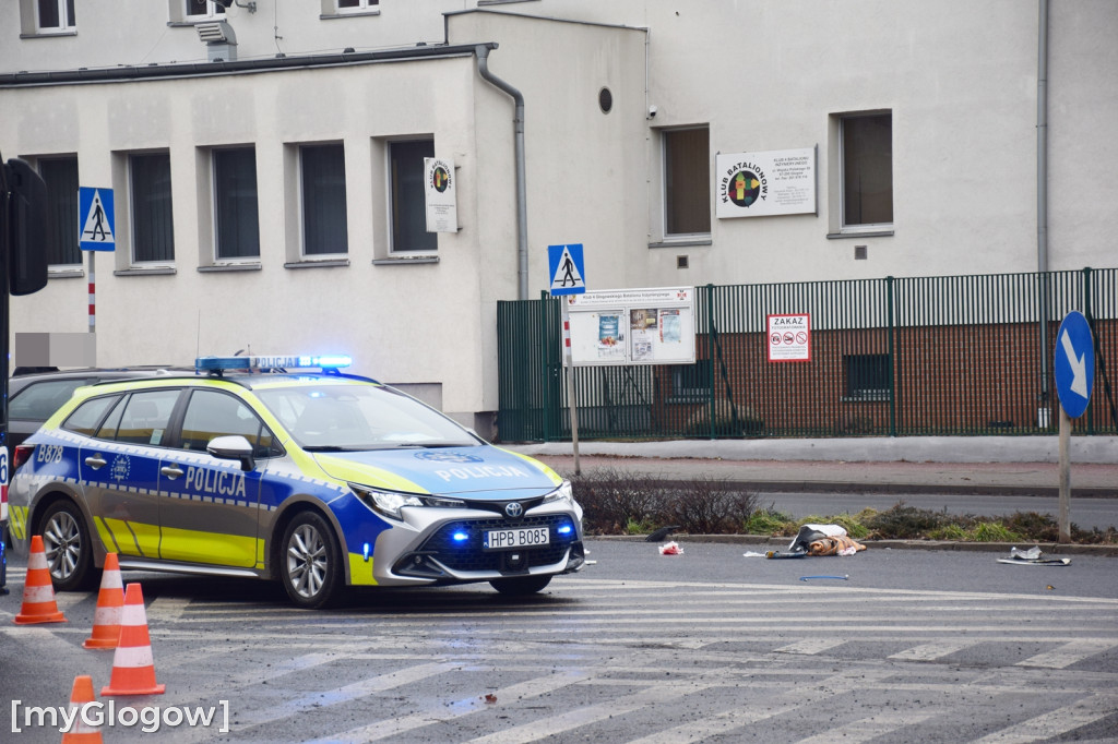 Potrącenie rowerzysty na Wojska Polskiego