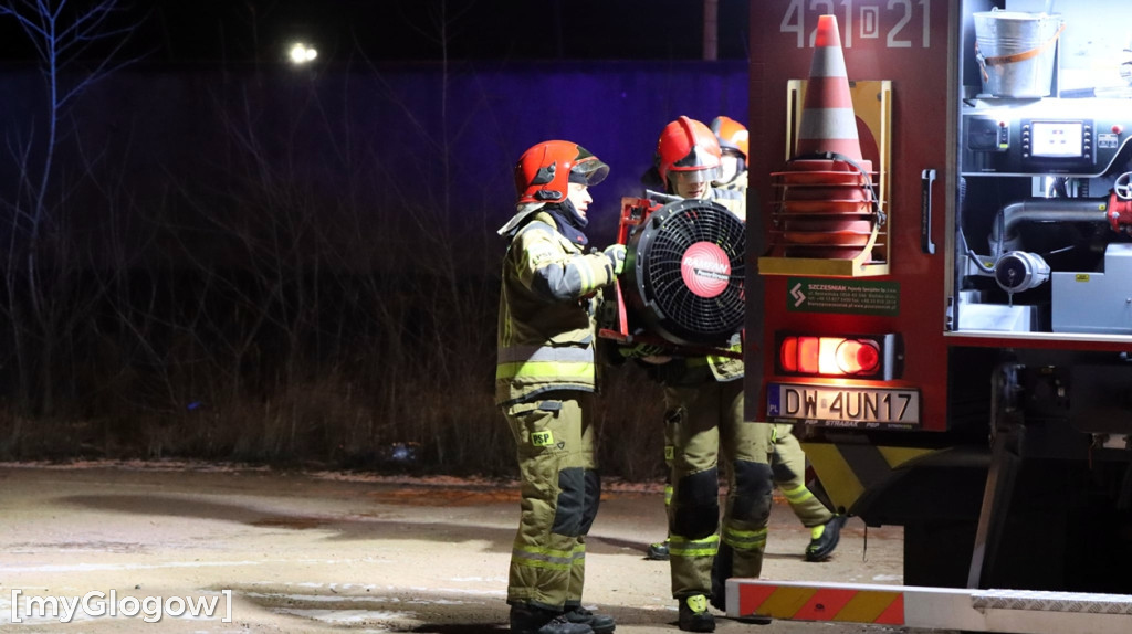 Pożar pustostanu w Głogowie